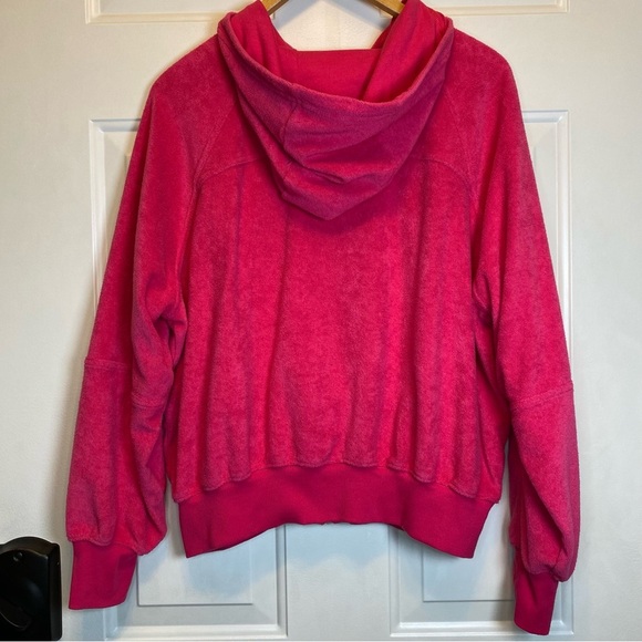 Offline by Aerie Terry Full Zip Hoodie Women's XS Pink Fleece Gorpcore Beach - Picture 2 of 13